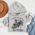 funny hockey hoodie with feels like a penalty box kind of day design featuring players crashing into boards on grey hoodie