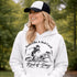 Woman wearing hoodie with funny soccer graphic and text feels like a red card kind of day