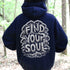 Featuring the inspiring words "Find Your Soul" in a unique tree branch lettering design, this hoodie captures the essence of the forest’s tranquil beauty and its power to ground and inspire.