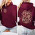 Featuring the bold phrase "Find Your Wild" crafted in a unique tree branch letter font, this hoodie is a celebration of the untamed beauty of the forest and the freedom it inspires.