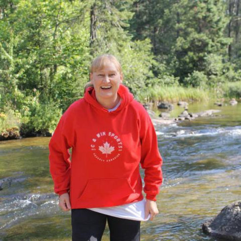 Introducing our signature C & Win Sports Maple Leaf Hoodie, a true representation of Canadian pride and sportsmanship!