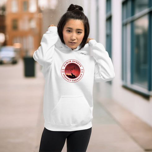 This unique hoodie features a mesmerizing graphic of the aurora borealis dancing across the night sky, with a majestic wolf howling at the moon, creating a sense of mystery and wonder.