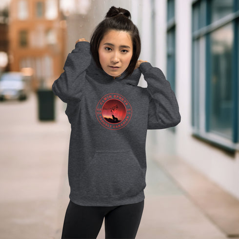 This unique hoodie features a mesmerizing graphic of the aurora borealis dancing across the night sky, with a majestic wolf howling at the moon, creating a sense of mystery and wonder.