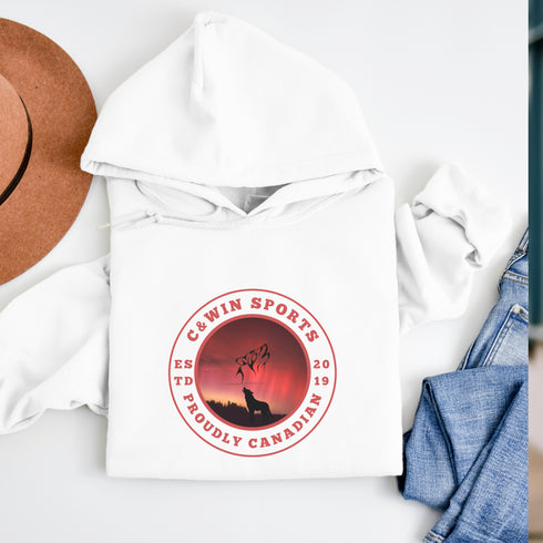 This unique hoodie features a mesmerizing graphic of the aurora borealis dancing across the night sky, with a majestic wolf howling at the moon, creating a sense of mystery and wonder.