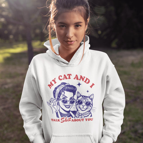 Ever wanted to keep it classy and sassy? Meet the Purr-fectly Petty Hoodie, where vintage vibes meet modern snark!