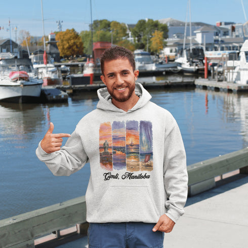 Wrap yourself in lakeside charm with our Gimli, Manitoba hoodie — a cozy tribute to one of Manitoba’s most beloved beach towns.