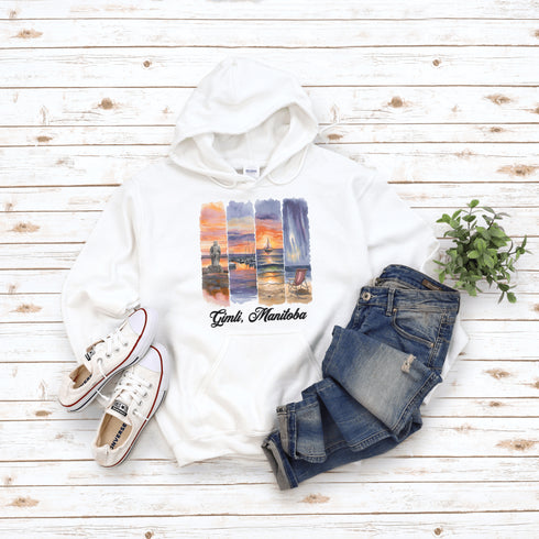Wrap yourself in lakeside charm with our Gimli, Manitoba hoodie — a cozy tribute to one of Manitoba’s most beloved beach towns.