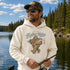 Unisex hoodie featuring a vintage-inspired fishing graphic. Suitable for lifestyle, outdoor, fishing, camping, cabin, lake, studio, flat lay, folded, hanging, and model mockups in multiple colors and settings.