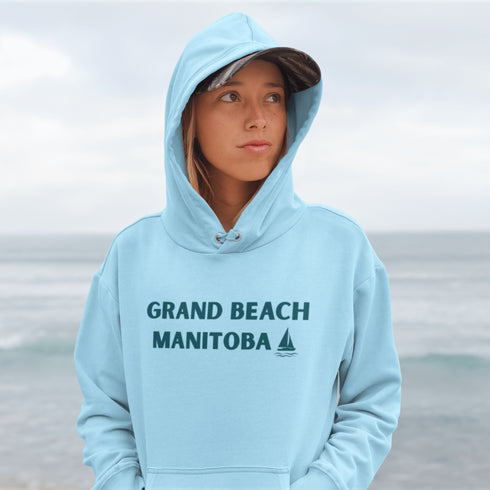 Bring the beach vibes wherever you go with our Grand Beach Retro Scene hoodie — a cozy nod to one of Manitoba’s most iconic summer destinations.
