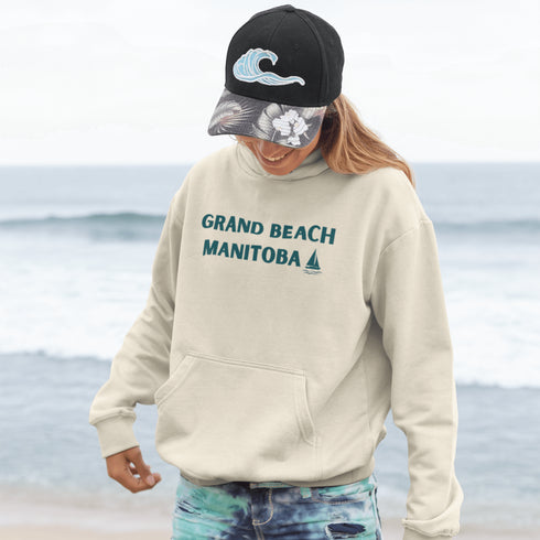 Bring the beach vibes wherever you go with our Grand Beach Retro Scene hoodie — a cozy nod to one of Manitoba’s most iconic summer destinations.