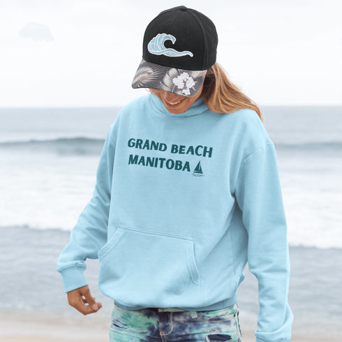 Bring the beach vibes wherever you go with our Grand Beach Retro Scene hoodie — a cozy nod to one of Manitoba’s most iconic summer destinations.