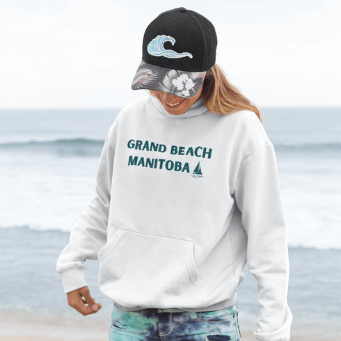 Bring the beach vibes wherever you go with our Grand Beach Retro Scene hoodie — a cozy nod to one of Manitoba’s most iconic summer destinations.