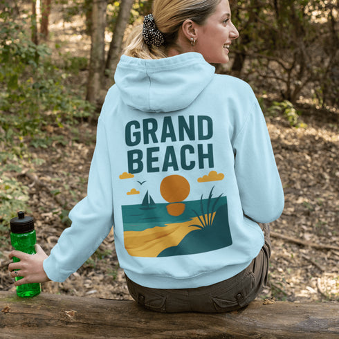 Bring the beach vibes wherever you go with our Grand Beach Retro Scene hoodie — a cozy nod to one of Manitoba’s most iconic summer destinations.