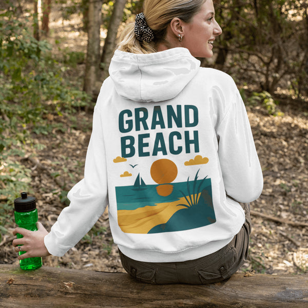 Bring the beach vibes wherever you go with our Grand Beach Retro Scene hoodie — a cozy nod to one of Manitoba’s most iconic summer destinations.