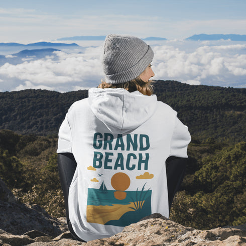 Bring the beach vibes wherever you go with our Grand Beach Retro Scene hoodie — a cozy nod to one of Manitoba’s most iconic summer destinations.