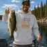 Here Fishy Fishy Fishy Fishing Hoodie | Funny Fisherman Hoodie | Gildan 18500 Unisex Fishing Sweatshirt | Bass Fishing Gift for Men & Women