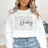 Hockey sweatshirt with bold script lettering and descriptive words design on a cozy crewneck, perfect for hockey players and fans