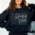 Hockey Mom sweatshirt with handwritten script typography and descriptive text design on a cozy crewneck, perfect for rink moms and hockey season