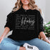 Hockey sweatshirt with bold script lettering and descriptive words design on a cozy crewneck, perfect for hockey players and fans