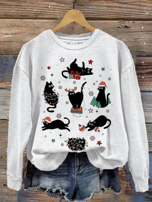 C & Win Sports Christmas Cat Sweatshirt - C & Win Sports