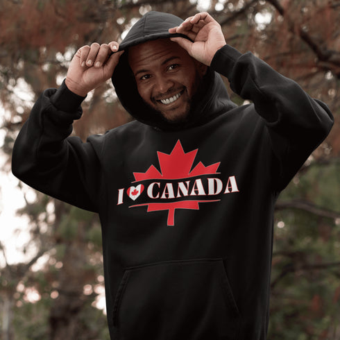I ❤️ Canada Hoodie – Because Maple Syrup Runs in Our Veins 🍁❤️ Do you love Canada? Enough to brave -40°C, defend poutine with your life