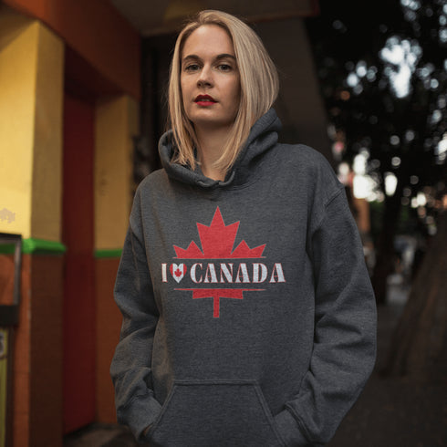 I ❤️ Canada Hoodie – Because Maple Syrup Runs in Our Veins 🍁❤️ Do you love Canada? Enough to brave -40°C, defend poutine with your life