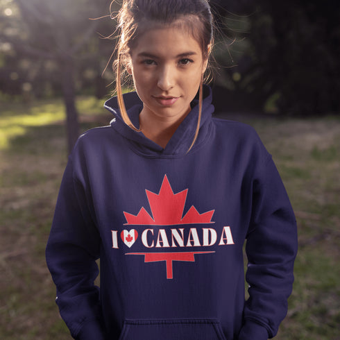 I ❤️ Canada Hoodie – Because Maple Syrup Runs in Our Veins 🍁❤️ Do you love Canada? Enough to brave -40°C, defend poutine with your life