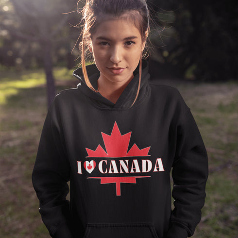 I ❤️ Canada Hoodie – Because Maple Syrup Runs in Our Veins 🍁❤️ Do you love Canada? Enough to brave -40°C, defend poutine with your life
