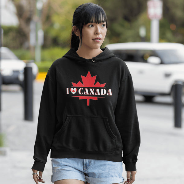 I ❤️ Canada Hoodie – Because Maple Syrup Runs in Our Veins 🍁❤️ Do you love Canada? Enough to brave -40°C, defend poutine with your life