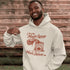Funny maple syrup hoodie that says “I Put My Maple Syrup On My Maple Syrup” Canadian humor hoodie with vintage maple syrup graphic.