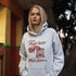 Funny maple syrup hoodie that says “I Put My Maple Syrup On My Maple Syrup” Canadian humor hoodie with vintage maple syrup graphic.