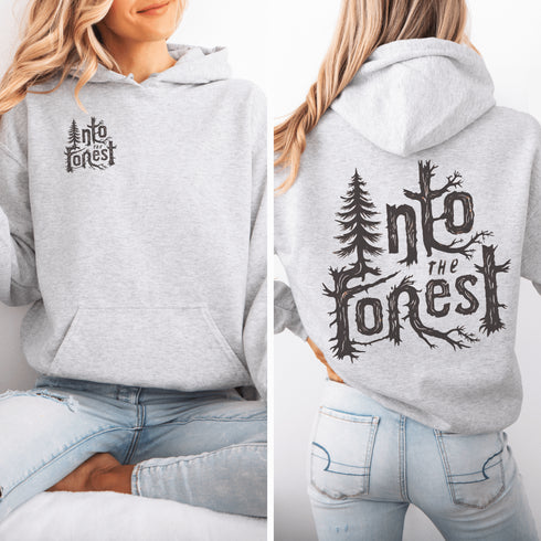 Step into nature with style and comfort with the Into the Forest hoodie, featuring a stunning tree branch font design.
