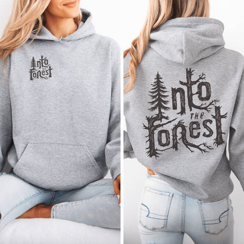 Step into nature with style and comfort with the Into the Forest hoodie, featuring a stunning tree branch font design.
