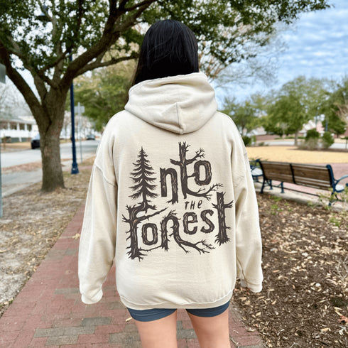 Step into nature with style and comfort with the Into the Forest hoodie, featuring a stunning tree branch font design.
