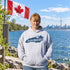 It’s Lake Ontario Eh Canadian lake life graphic hoodie featuring a vintage Lake Ontario design and maple leaf