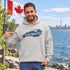 It’s Lake Ontario Eh Canadian lake life graphic hoodie featuring a vintage Lake Ontario design and maple leaf