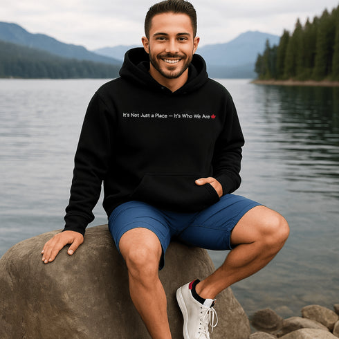Celebrate Canadian pride with the “It’s Not Just a Place – It’s Who We Are” hoodie. A cozy unisex Canadian hoodie perfect for everyday wear, travel, and showing love for Canada.