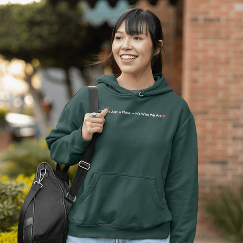 Celebrate Canadian pride with the “It’s Not Just a Place – It’s Who We Are” hoodie. A cozy unisex Canadian hoodie perfect for everyday wear, travel, and showing love for Canada.