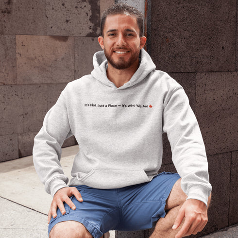 Celebrate Canadian pride with the “It’s Not Just a Place – It’s Who We Are” hoodie. A cozy unisex Canadian hoodie perfect for everyday wear, travel, and showing love for Canada.