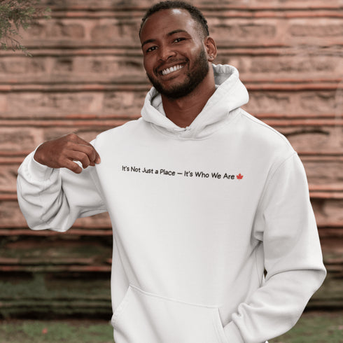 Celebrate Canadian pride with the “It’s Not Just a Place – It’s Who We Are” hoodie. A cozy unisex Canadian hoodie perfect for everyday wear, travel, and showing love for Canada.