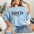 Small Town Hockey Mom sweatshirt with black typography design on a cozy white crewneck, perfect for rink moms and hockey season apparel