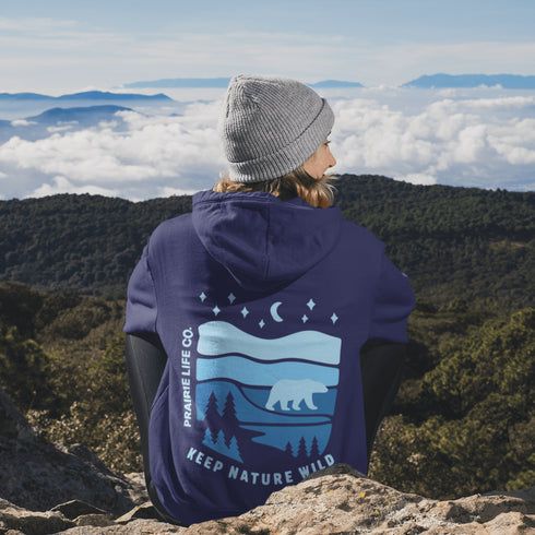 Keep Nature Wild Hoodie-Bear-Blue