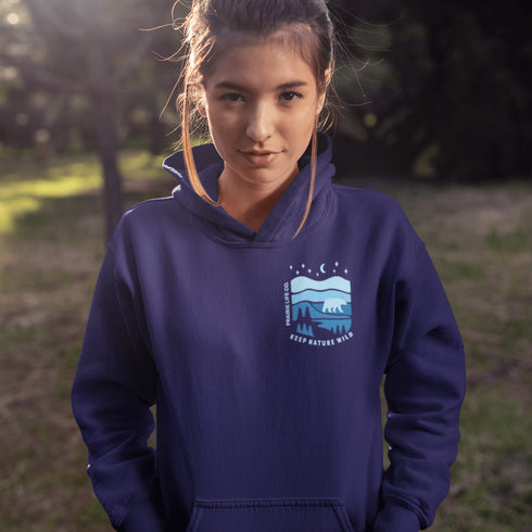 Keep Nature Wild Hoodie-Bear-Blue