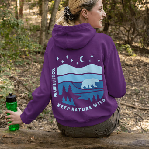 Keep Nature Wild Hoodie-Bear-Blue