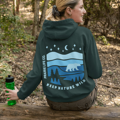 Keep Nature Wild Hoodie-Bear-Blue