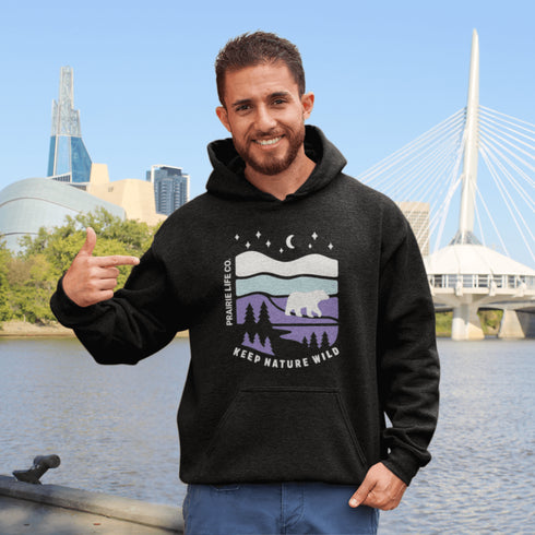 Keep Nature Wild hoodie by Prairie Life Co. Cozy outdoor adventure sweatshirt with wilderness graphic. Perfect hoodie for camping, hiking, and nature lovers.