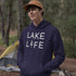 Embrace the serene vibes of lakeside living with our exclusive "Lake Life" hoodie. Designed for those who find their peace by the water, this hoodie combines comfort with a statement of tranquility.