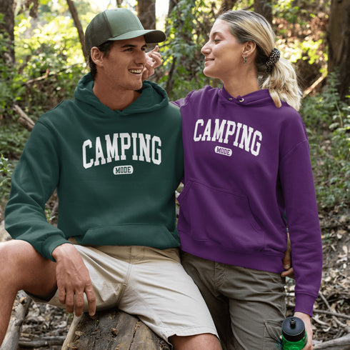 Introducing the ultimate must-have for every outdoor enthusiast who secretly wishes they could bring a slice of home comfort to the wilderness: the "Camping Mode" Hoodie.