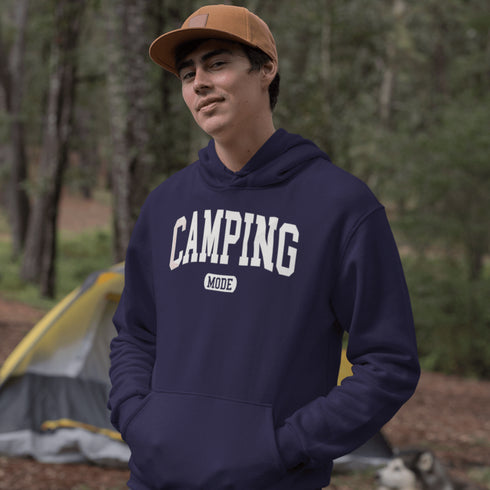 Introducing the ultimate must-have for every outdoor enthusiast who secretly wishes they could bring a slice of home comfort to the wilderness: the "Camping Mode" Hoodie.
