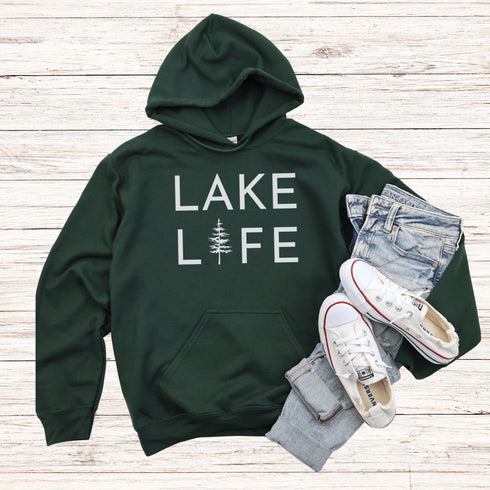 Embrace the serene vibes of lakeside living with our exclusive "Lake Life" hoodie. Designed for those who find their peace by the water, this hoodie combines comfort with a statement of tranquility.